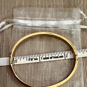 Elegant PVD Gold coated tarnish free hinged Bangle Bracelet